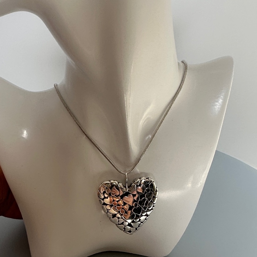 Brighton Long Silver Heart Pendant Necklace